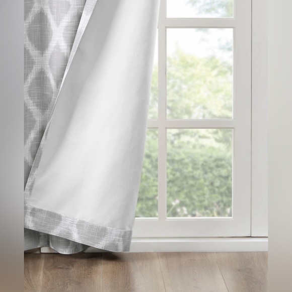 SunSmart Kagen Printed Ikat Blackout Curtain Panel Pair 50"W X 84"L - Grey - Picture 6 of 9